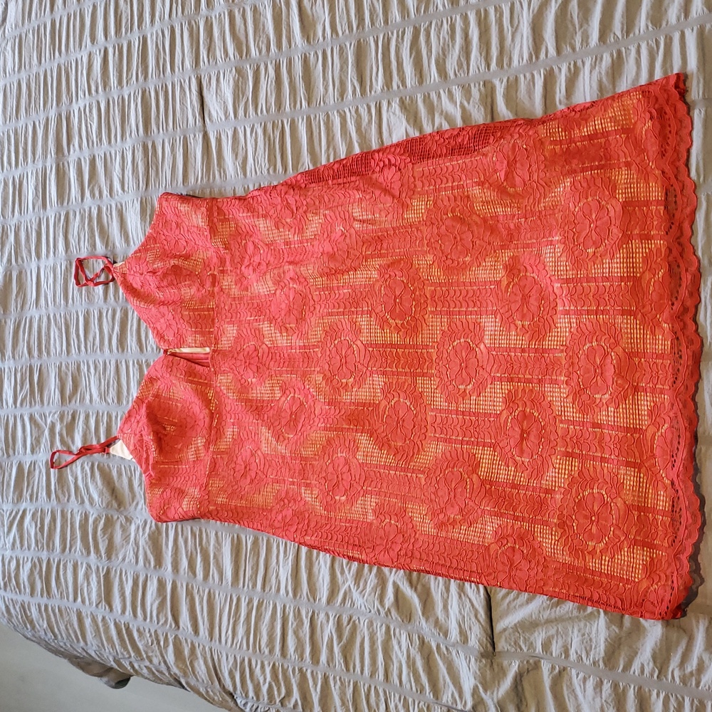 Lulu's women’s Scarlet Lace Overlay Dress fully lined in nude Size XL  NWOT - Picture 9 of 11